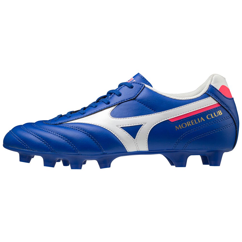 Women's Mizuno Football Boots Blue/White Morelia II Club Shoes - P1GA201625